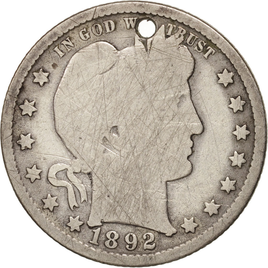 United States, Barber Quarter, Quarter, 1892, U.S. Mint, New Orleans