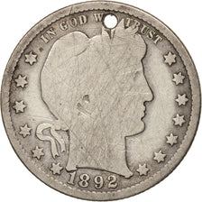United States, Barber Quarter, Quarter, 1892, U.S. Mint, New Orleans