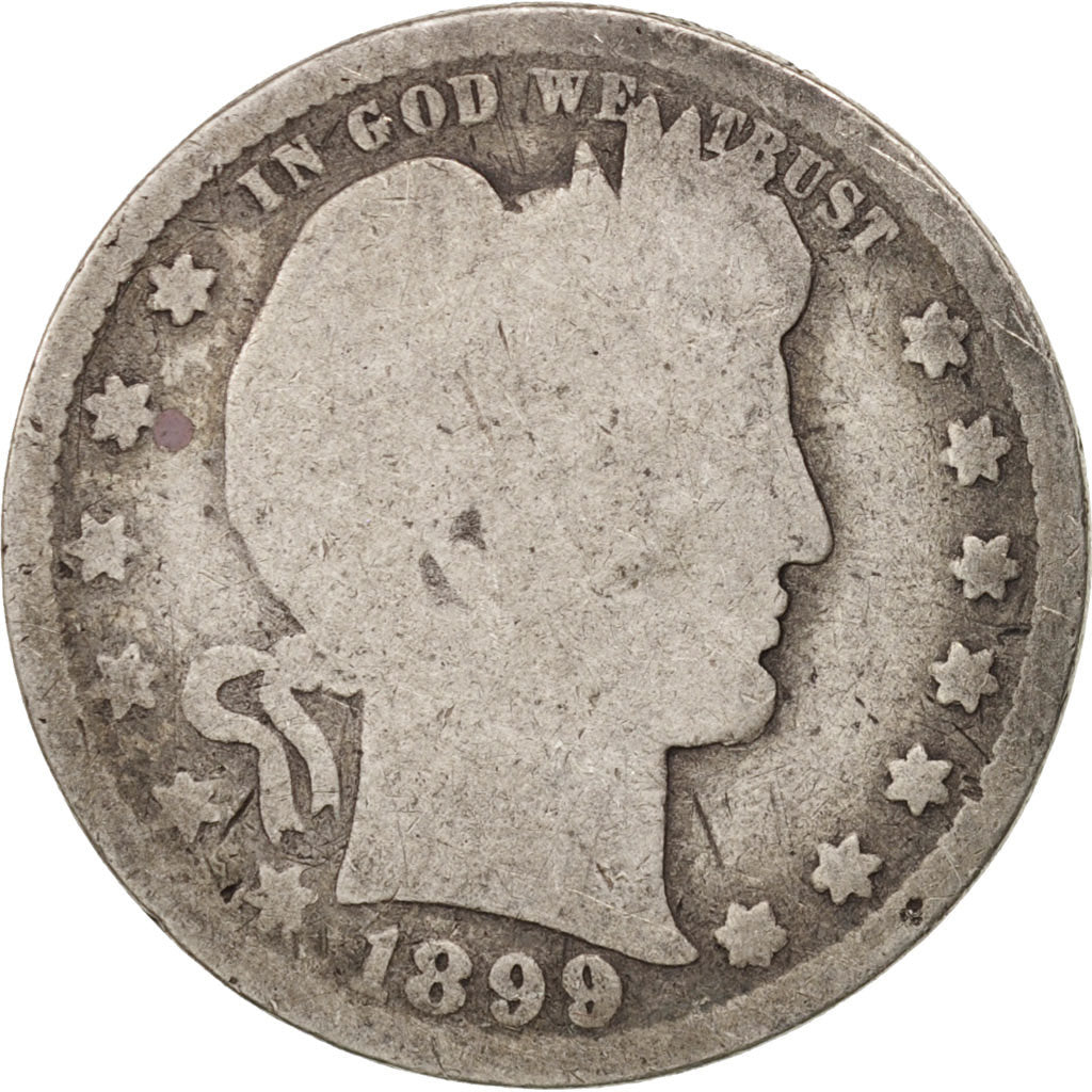 Coin, United States, Barber Quarter, Quarter, 1899, U.S. Mint, Philadelphia