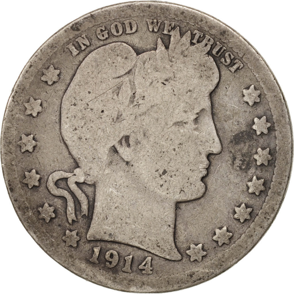 Moneta, Stati Uniti, Barber Quarter, Quarter, 1914, U.S. Mint, Philadelphia, B+