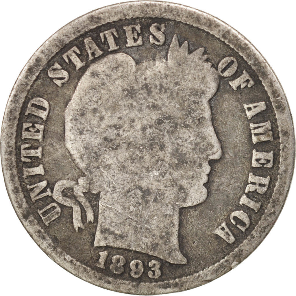 Stati Uniti, Barber Dime, Dime, 1893, U.S. Mint, Philadelphia, MB, Argento, K...