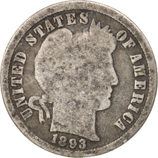Stati Uniti, Barber Dime, Dime, 1893, U.S. Mint, Philadelphia, MB, Argento, K...