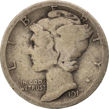 United States, Mercury Dime, Dime, 1917, U.S. Mint, San Francisco, VF(30-35)