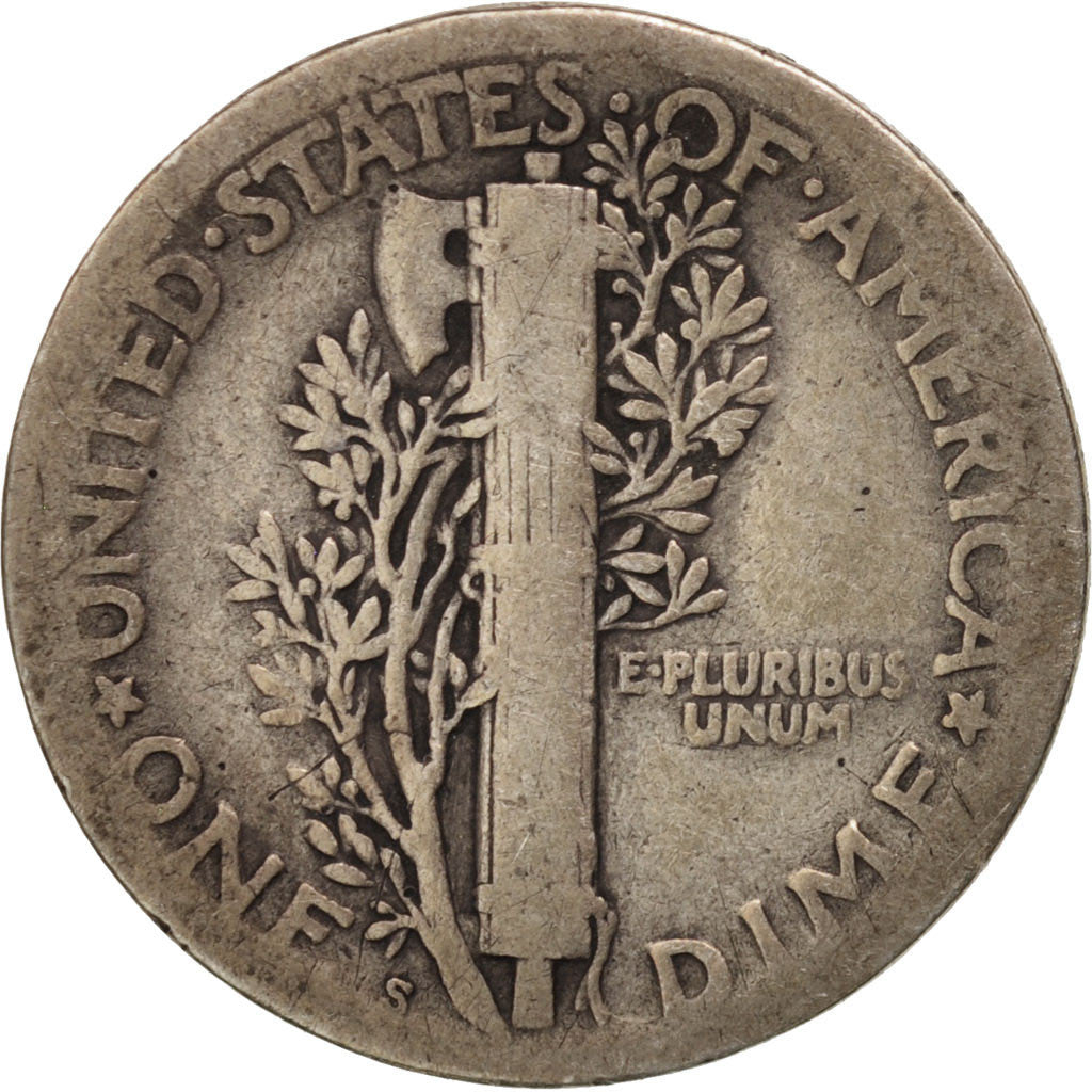 United States, Mercury Dime, Dime, 1917, U.S. Mint, San Francisco, VF(30-35)