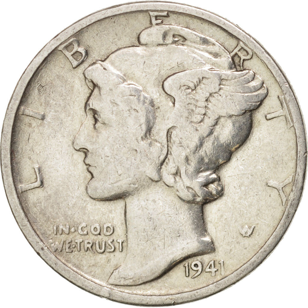 Vereinigte Staaten, Mercury Dime, Dime, 1941, U.S. Mint, Philadelphia, VF(30-...