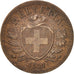 Coin, Switzerland, 2 Rappen, 1851, MS(60-62), Bronze, KM:4.1