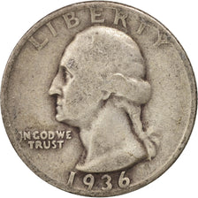 United States, Washington Quarter, Quarter, 1936, U.S. Mint, Philadelphia