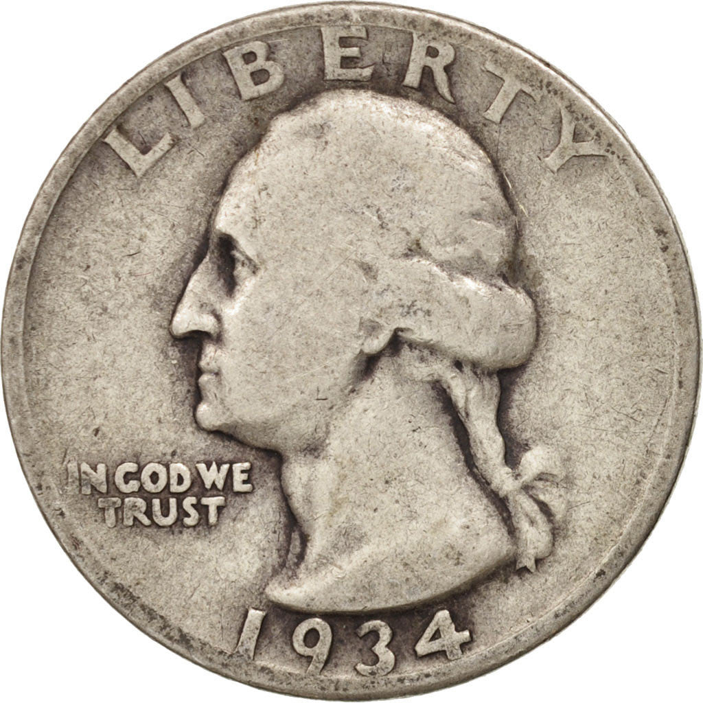United States, Washington Quarter, Quarter, 1934, U.S. Mint, VF(20-25), Silver