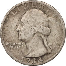 United States, Washington Quarter, Quarter, 1934, U.S. Mint, VF(20-25), Silver