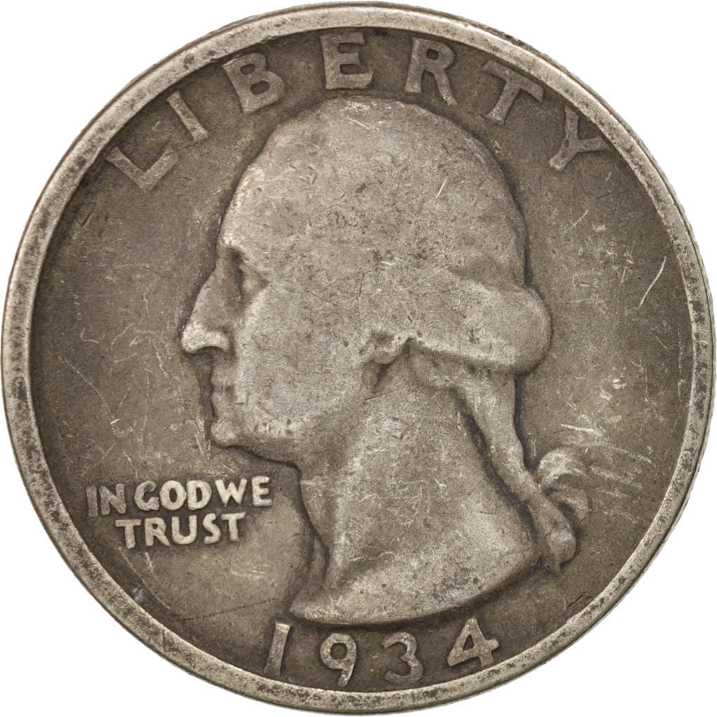 United States, Washington Quarter, Quarter, 1934, U.S. Mint, VF(30-35), Silver