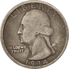 United States, Washington Quarter, Quarter, 1934, U.S. Mint, VF(30-35), Silver