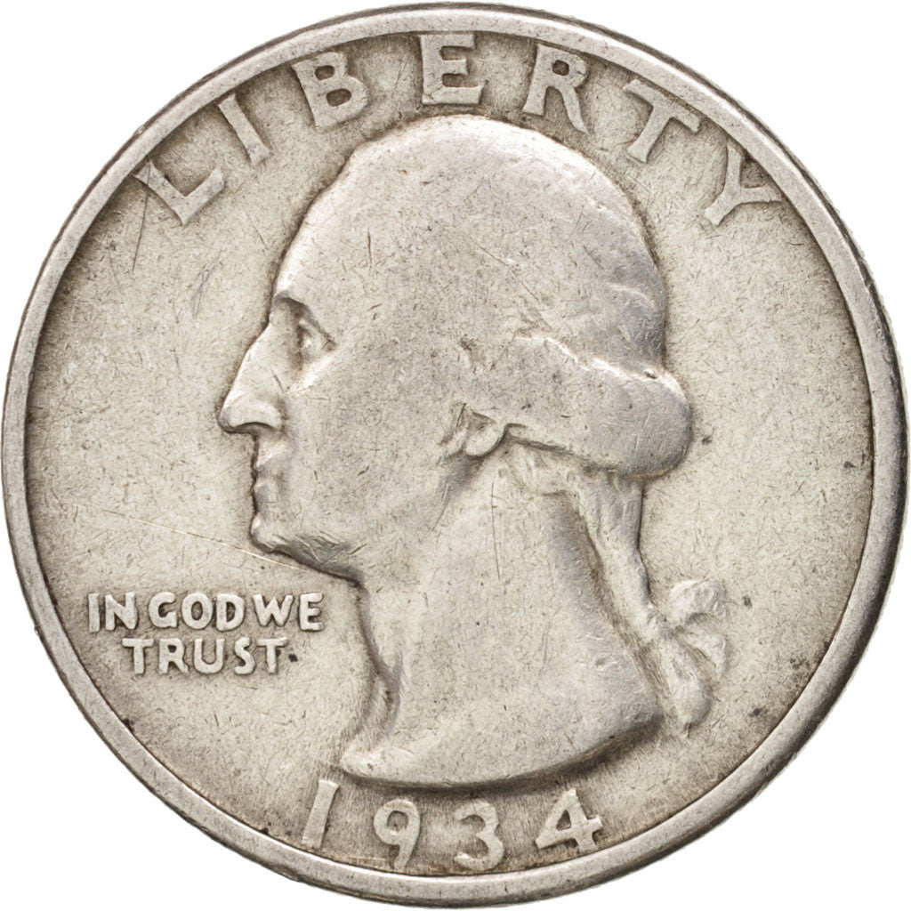 United States, Washington Quarter, Quarter, 1934, U.S. Mint, VF(30-35), Silver