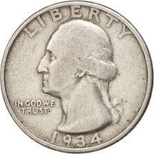 United States, Washington Quarter, Quarter, 1934, U.S. Mint, VF(30-35), Silver