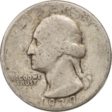 Coin, United States, Washington Quarter, Quarter, 1939, U.S. Mint, Philadelphia