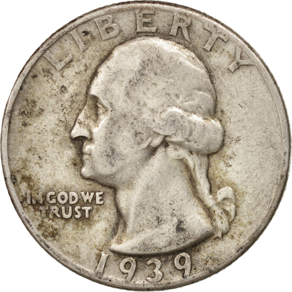 United States, Washington Quarter, Quarter, 1939, U.S. Mint, Philadelphia
