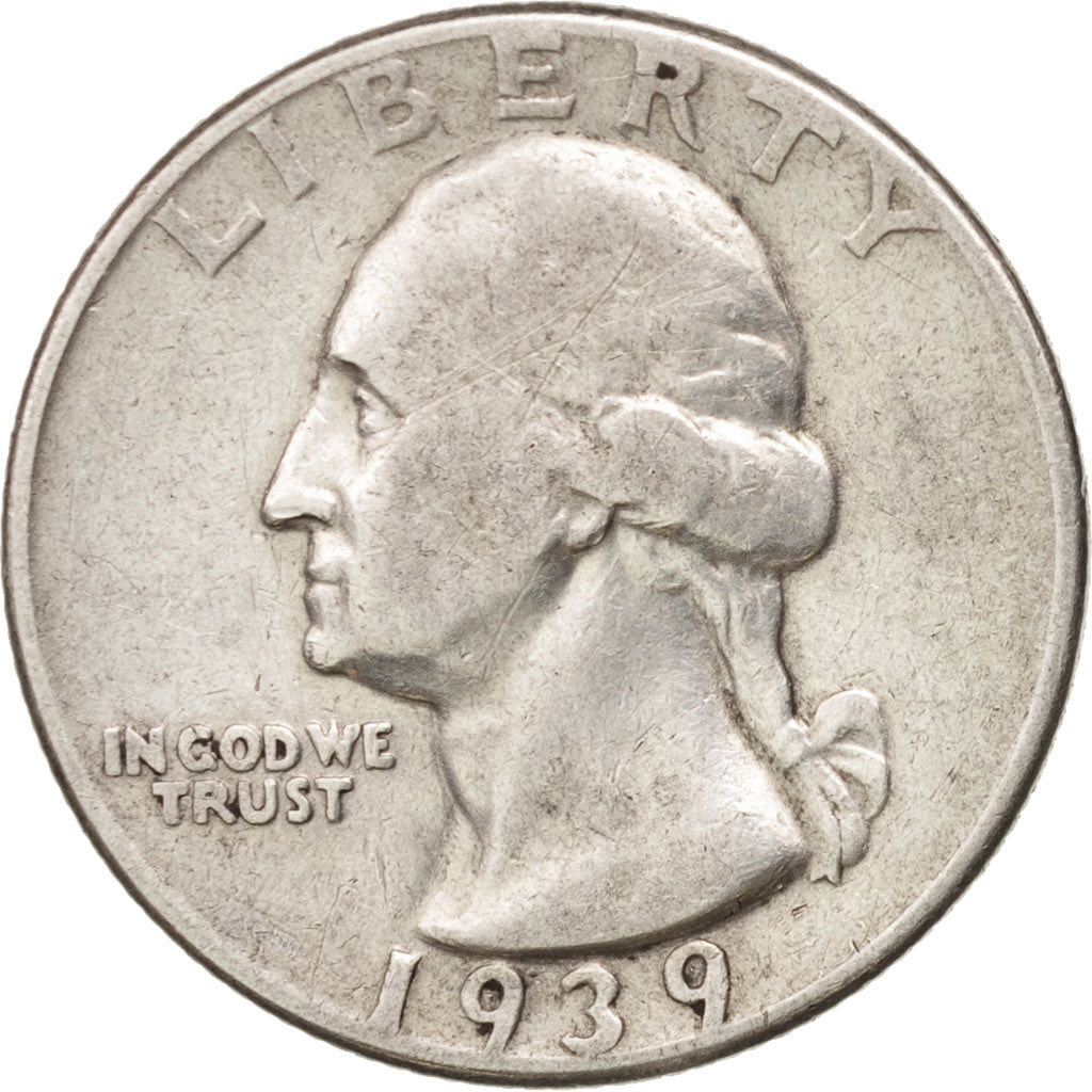 United States, Washington Quarter, Quarter, 1939, U.S. Mint, Philadelphia