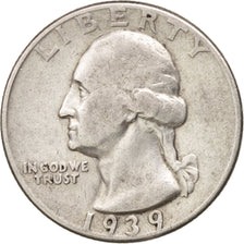 United States, Washington Quarter, Quarter, 1939, U.S. Mint, Philadelphia