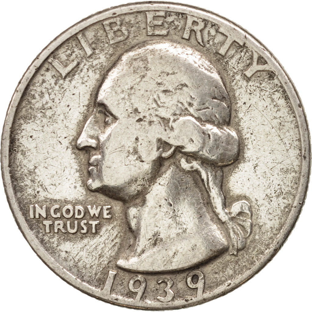 Coin, United States, Washington Quarter, Quarter, 1939, U.S. Mint, Philadelphia
