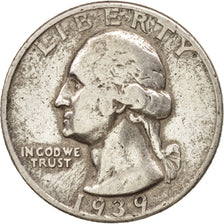 Coin, United States, Washington Quarter, Quarter, 1939, U.S. Mint, Philadelphia