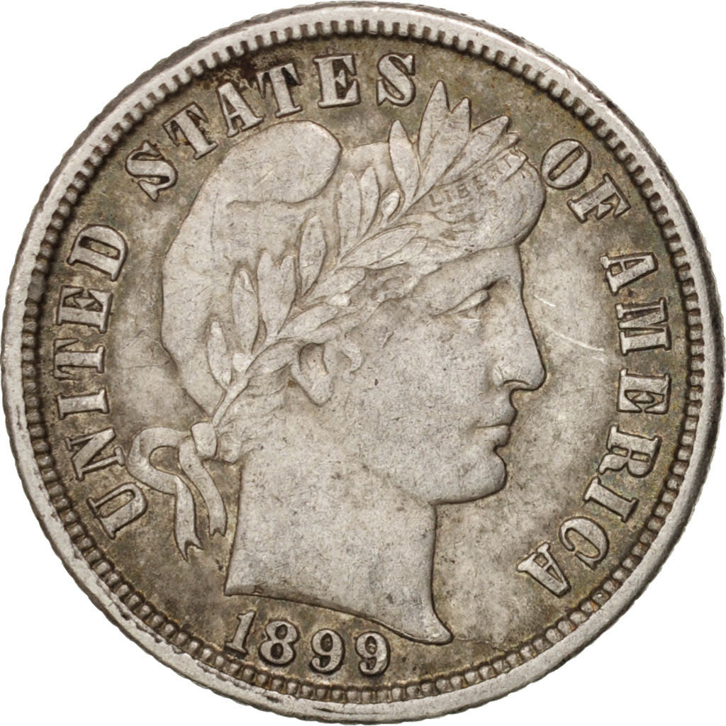 United States, Barber Dime, Dime, 1899, U.S. Mint, New Orleans, AU(50-53)