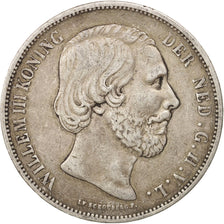 Netherlands, William III, 2-1/2 Gulden, 1869, EF(40-45), Silver