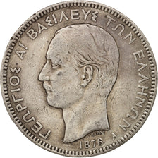 Greece, George I, 5 Drachmai, 1876, Paris, VF(30-35), Silver, KM:46
