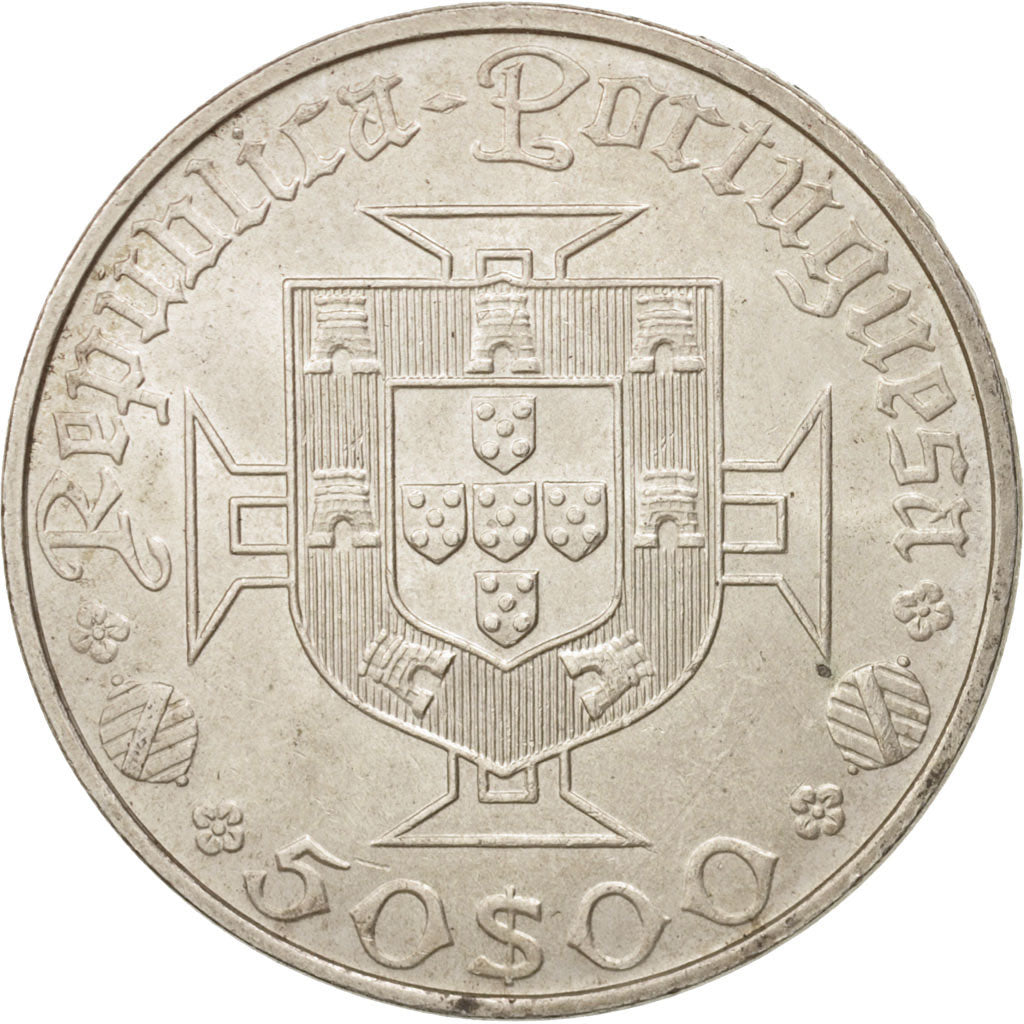Portugal, 50 Escudos, 1969, Lisbon, MS(60-62), Silver, KM:598