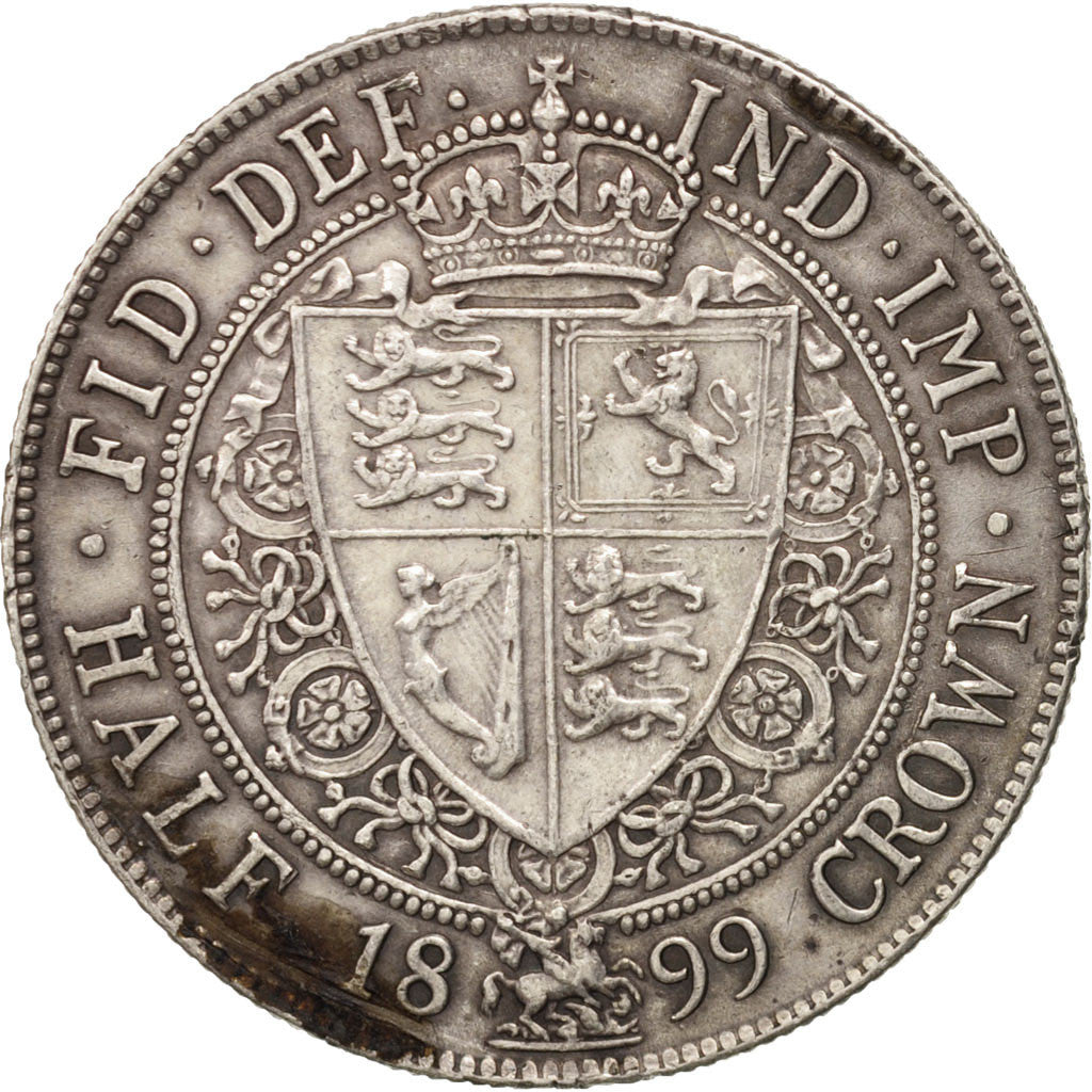 Grande-Bretagne, Victoria, 1/2 Crown, 1899, London, TTB+, Argent, KM:782