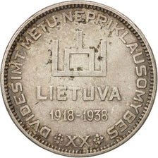 Moneda, Lituania, 10 Litu, 1938, MBC+, Plata, KM:84