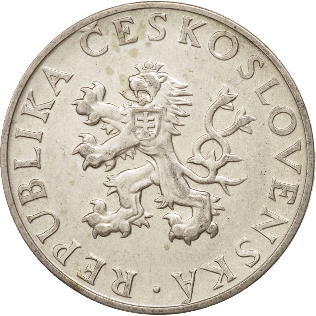 Czechoslovakia, 10 Korun, 1955, AU(55-58), Silver, KM:42