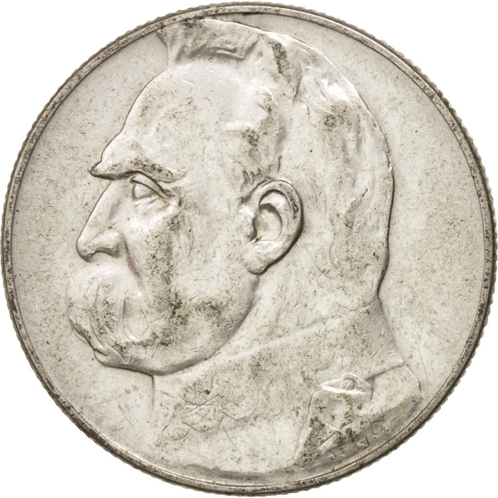 Moneda, Polonia, 5 Zlotych, 1935, Warsaw, MBC+, Plata, KM:28