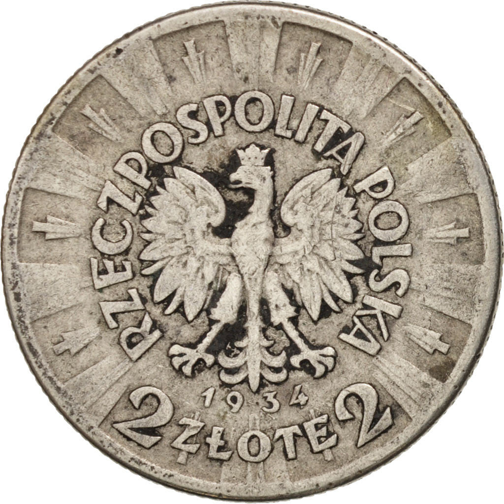 Poland, 2 Zlote, 1934, Warsaw, EF(40-45), Silver, KM:27