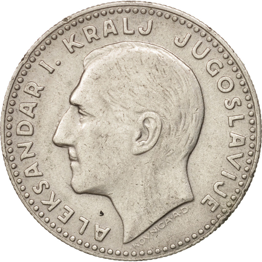 Yugoslavia, Alexander I, 20 Dinara, 1931, AU(50-53), Silver