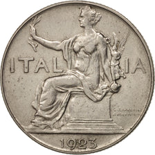 Coin, Italy, Vittorio Emanuele III, Lira, 1923, Rome, AU(50-53), Nickel, KM:62