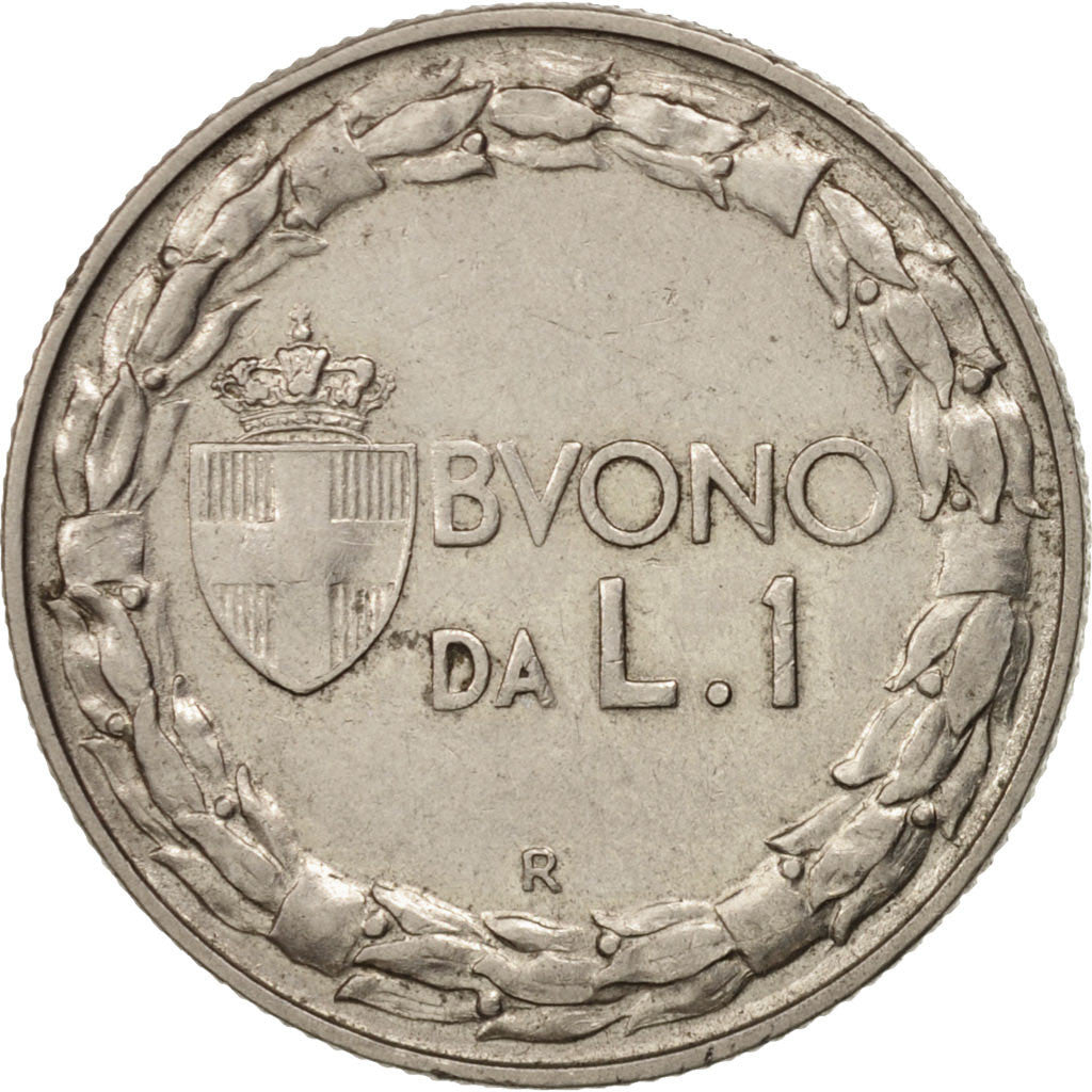 Coin, Italy, Vittorio Emanuele III, Lira, 1923, Rome, AU(50-53), Nickel, KM:62