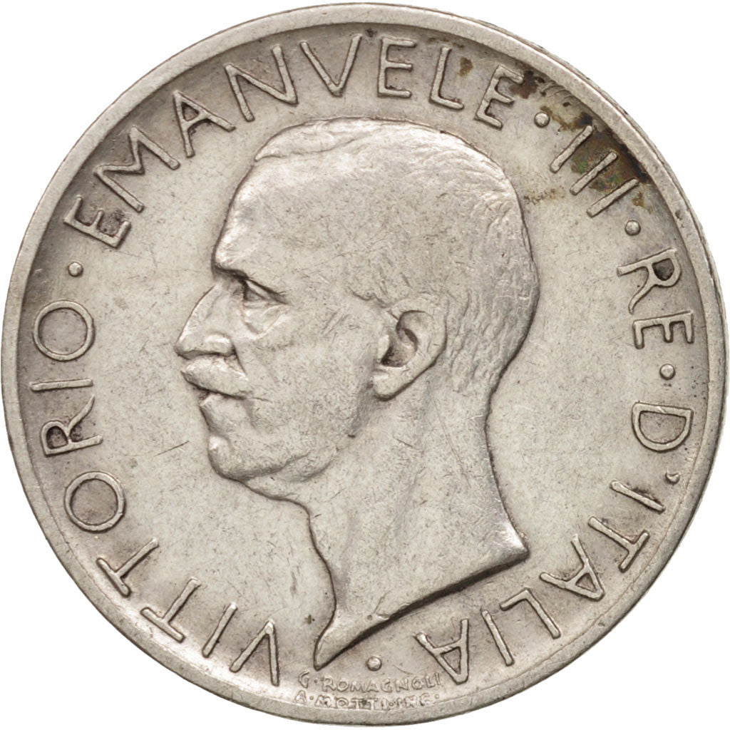 Italy, Vittorio Emanuele III, 5 Lire, 1929, Rome, AU(50-53), Silver, KM:67.1