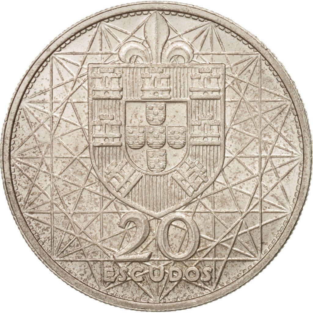 Portugal, 20 Escudos, 1966, Lisbon, MS(60-62), Silver, KM:592