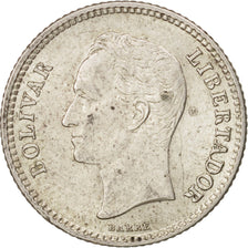 Coin, Venezuela, 25 Centimos, 1954, MS(60-62), Silver, KM:35
