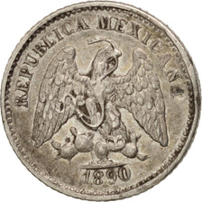 Mexico, 5 Centavos, 1890, Culiacan, AU(55-58), Silver, KM:398.2