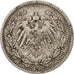 GERMANY - EMPIRE, 1/2 Mark, 1905, Berlin, VF(30-35), Silver, KM:17