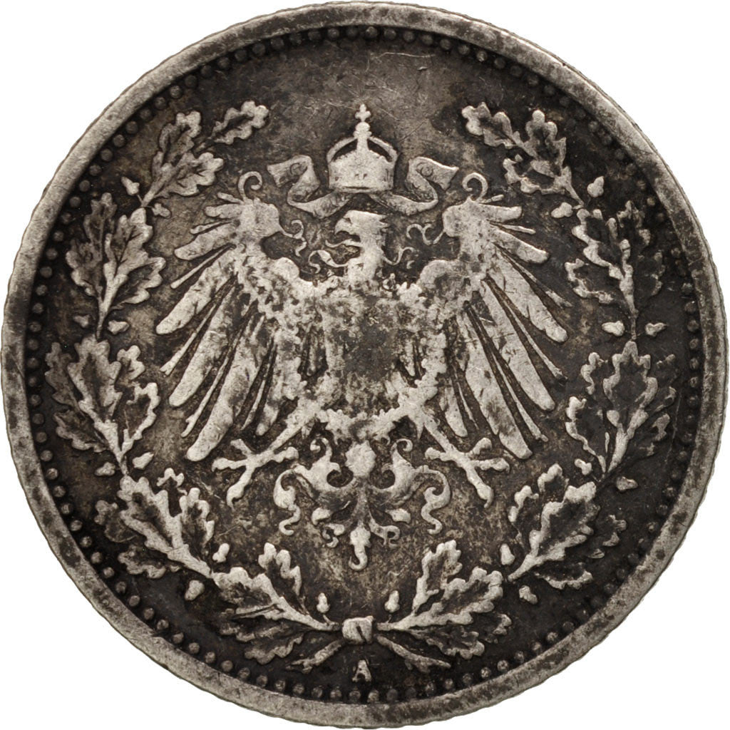 Coin, GERMANY - EMPIRE, 1/2 Mark, 1905, Berlin, EF(40-45), Silver, KM:17
