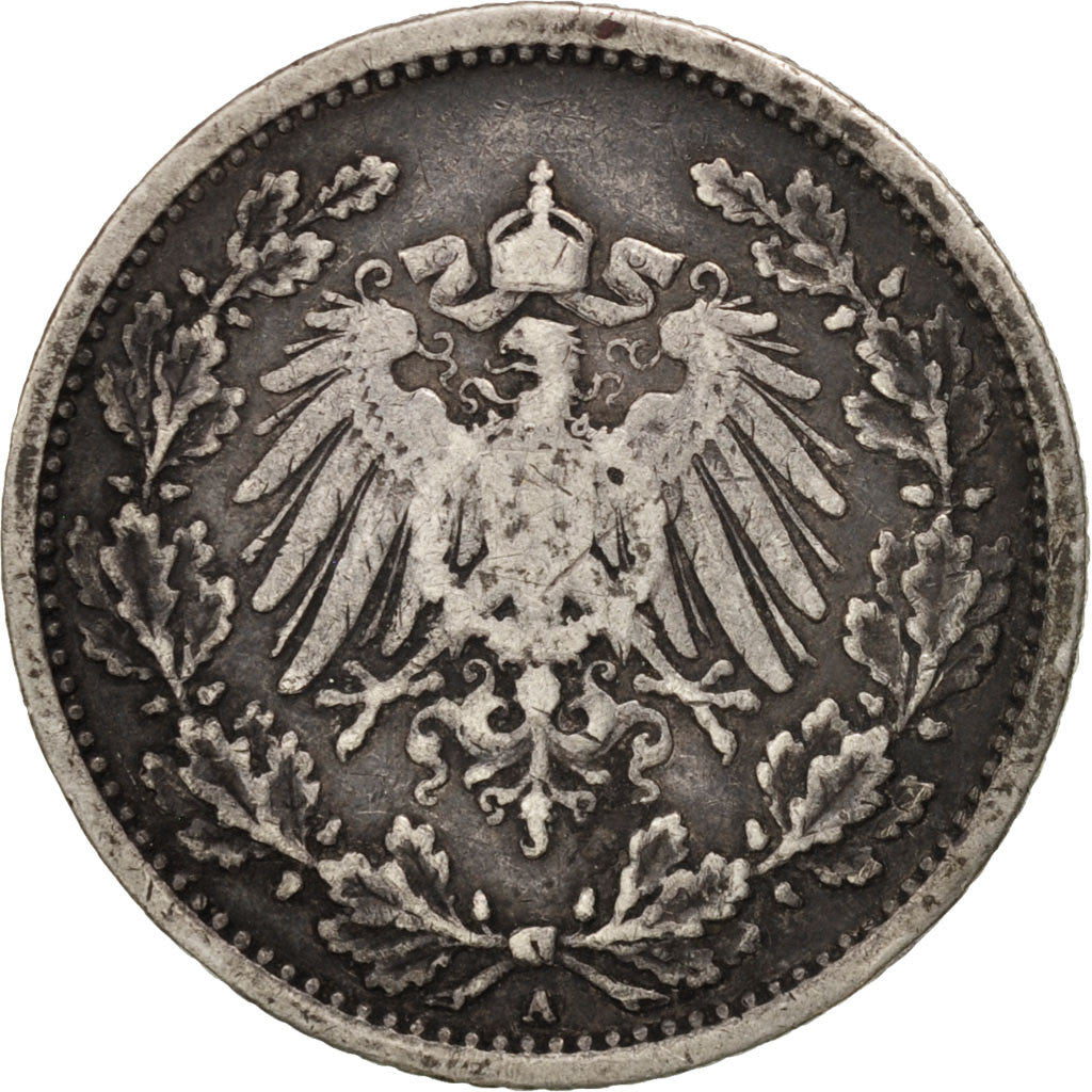 Coin, GERMANY - EMPIRE, 1/2 Mark, 1906, Berlin, EF(40-45), Silver, KM:17