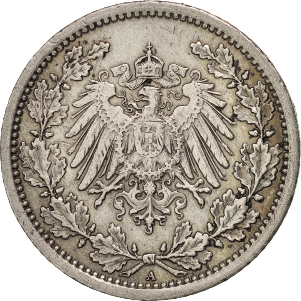 Coin, GERMANY - EMPIRE, 1/2 Mark, 1918, Berlin, MS(60-62), Silver, KM:17