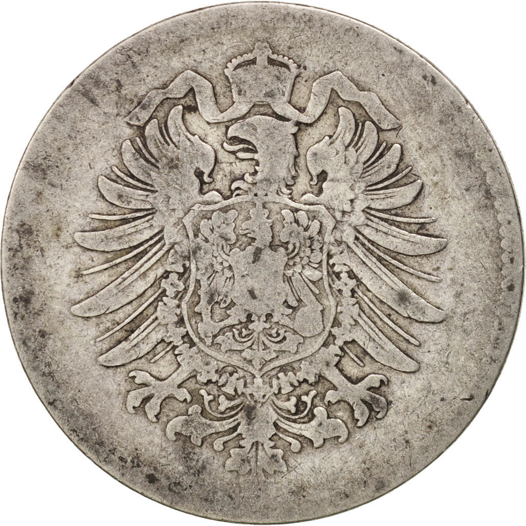 GERMANY - EMPIRE, Wilhelm I, Mark, 1873, Berlin, VF(30-35), Silver, KM:7