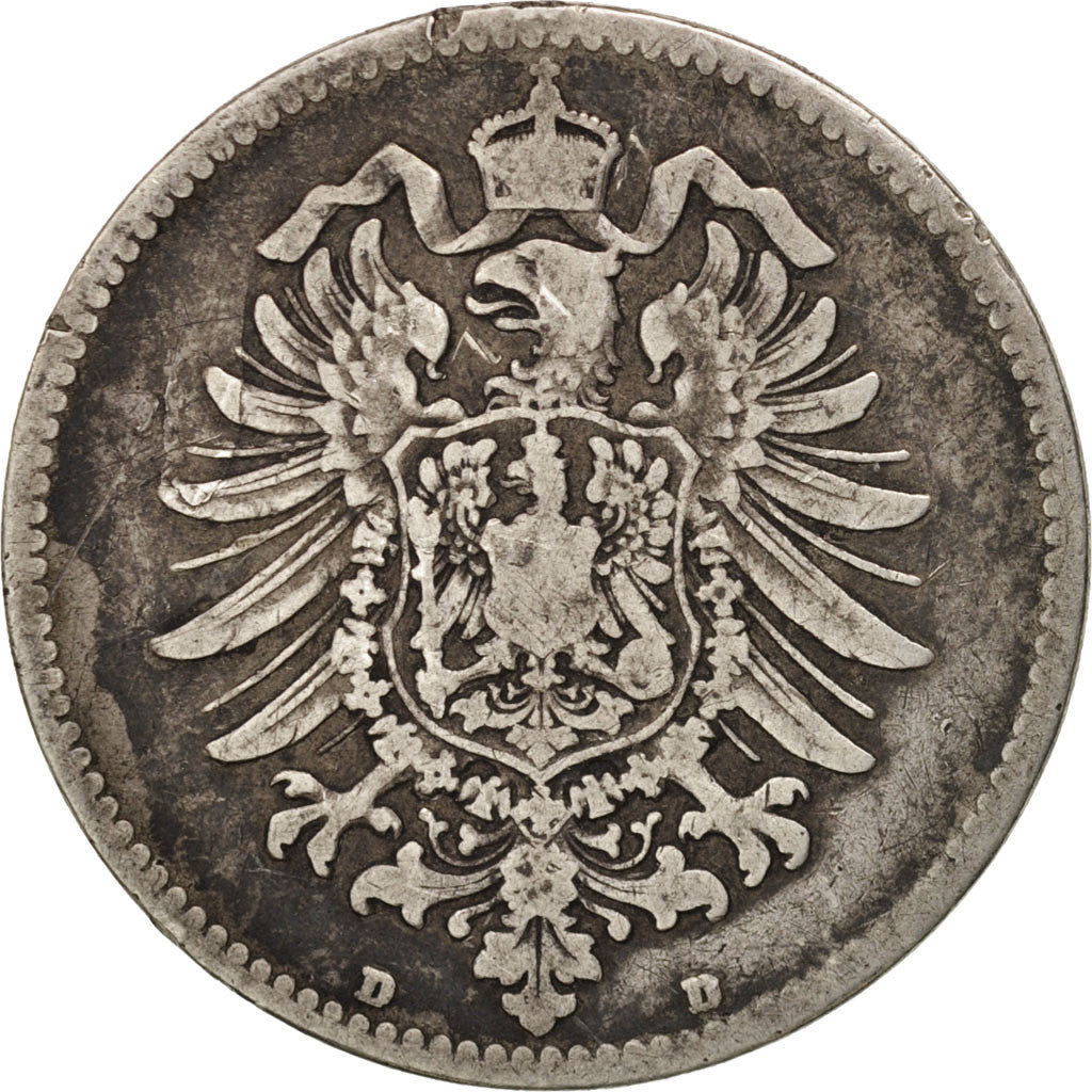 Moneda, ALEMANIA - IMPERIO, Wilhelm I, Mark, 1873, Munich, MBC, Plata, KM:7