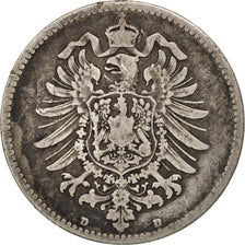 Moneda, ALEMANIA - IMPERIO, Wilhelm I, Mark, 1873, Munich, MBC, Plata, KM:7