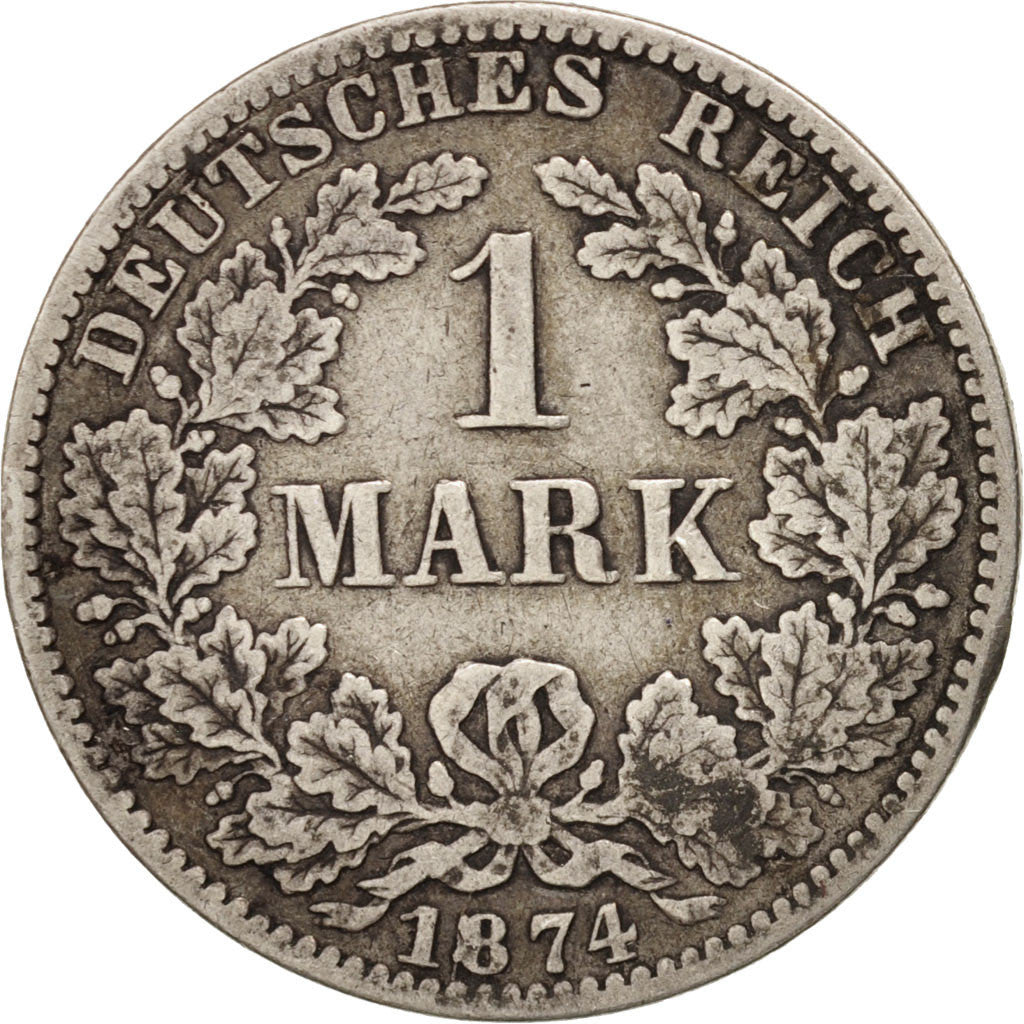 GERMANY - EMPIRE, Wilhelm I, Mark, 1874, Berlin, EF(40-45), Silver, KM:7