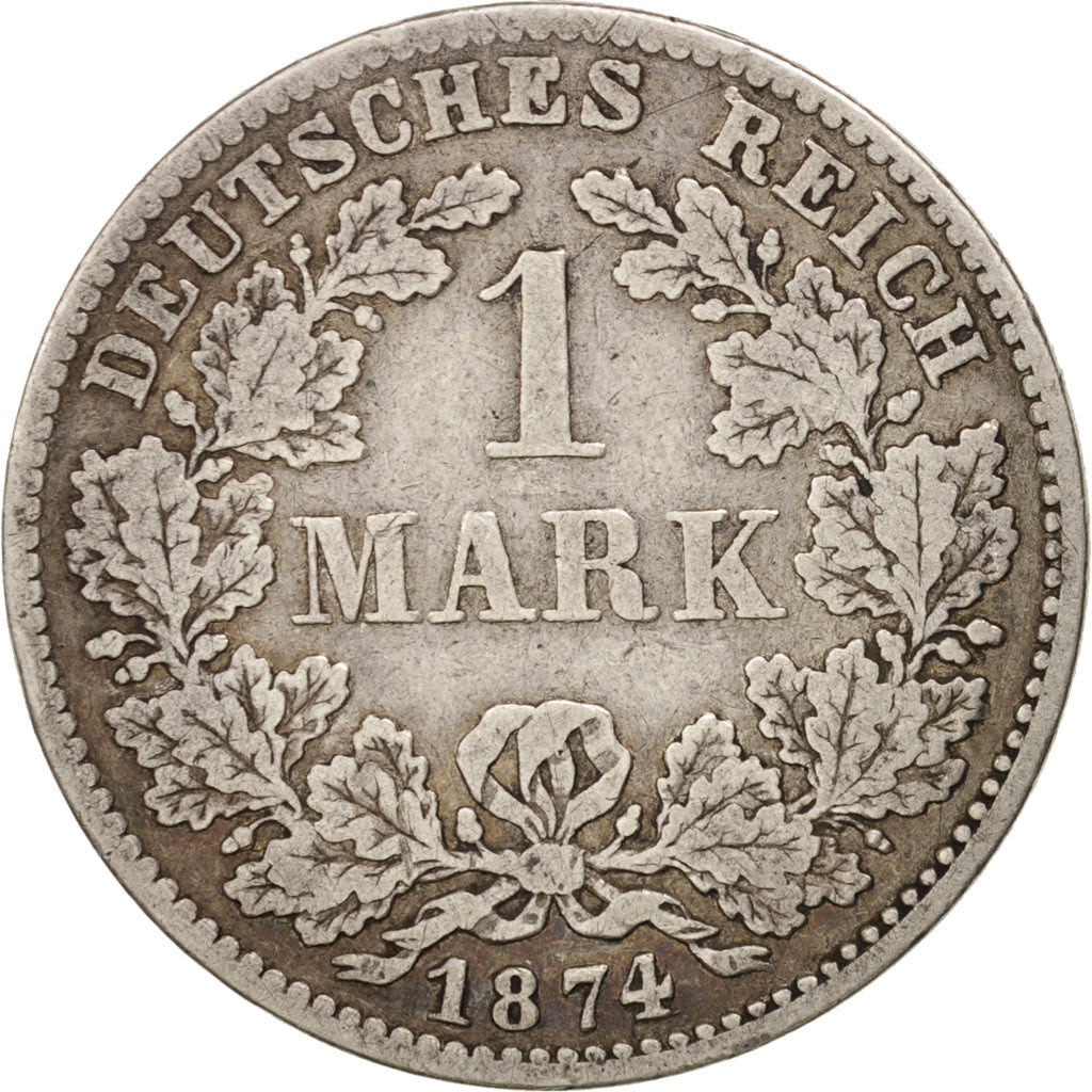 Coin, GERMANY - EMPIRE, Wilhelm I, Mark, 1874, Munich, AU(50-53), Silver, KM:7