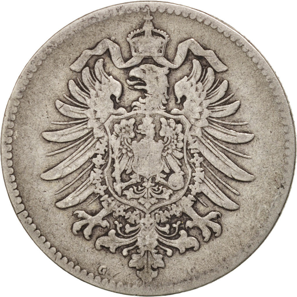 GERMANY - EMPIRE, Wilhelm I, Mark, 1875, Munich, EF(40-45), Silver, KM:7
