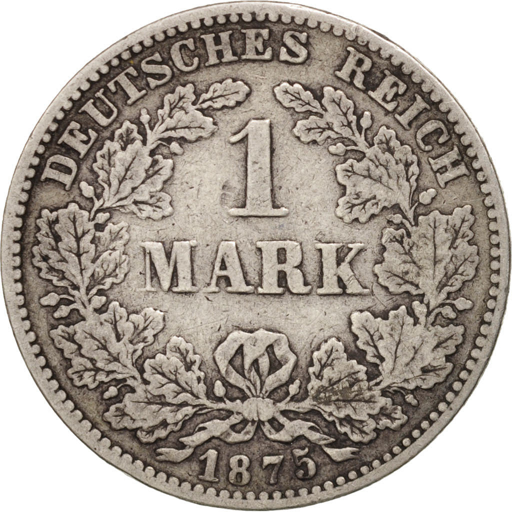 GERMANY - EMPIRE, Wilhelm I, Mark, 1875, Munich, EF(40-45), Silver, KM:7